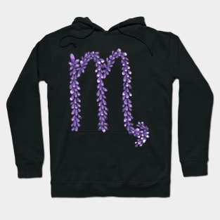 Hand Drawn Lavender Scorpio Zodiac Sign in Watercolor and Ink Hoodie